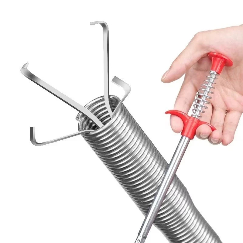 60cm Spring Pipe Dredging Tool Drain Snake Cleaner Clog Remover Kitchen Sink