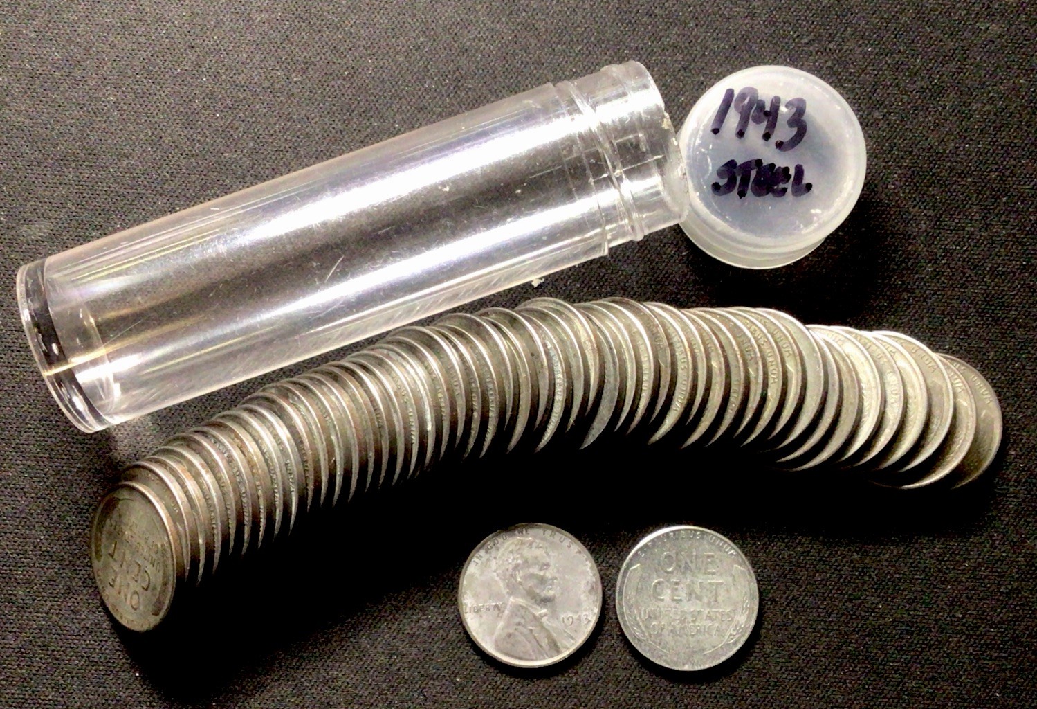 1943 Steel Cent Full Roll! Nicely Circulated! ENN Coins