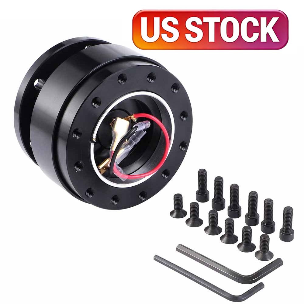 Black Universal Car Steering Wheel Quick Release HUB Adapter Snap Off Boss Kit