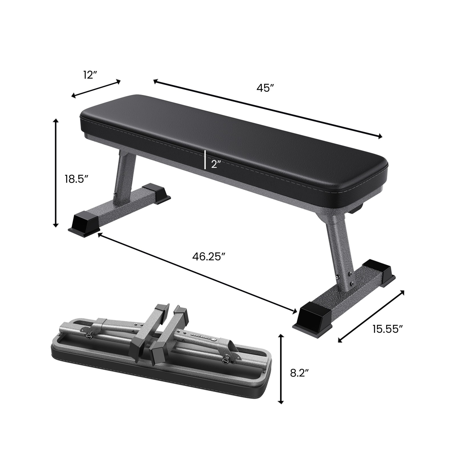Finer Form Gym Quality Foldable Flat Bench for Multi-Purpose Weight Training ...