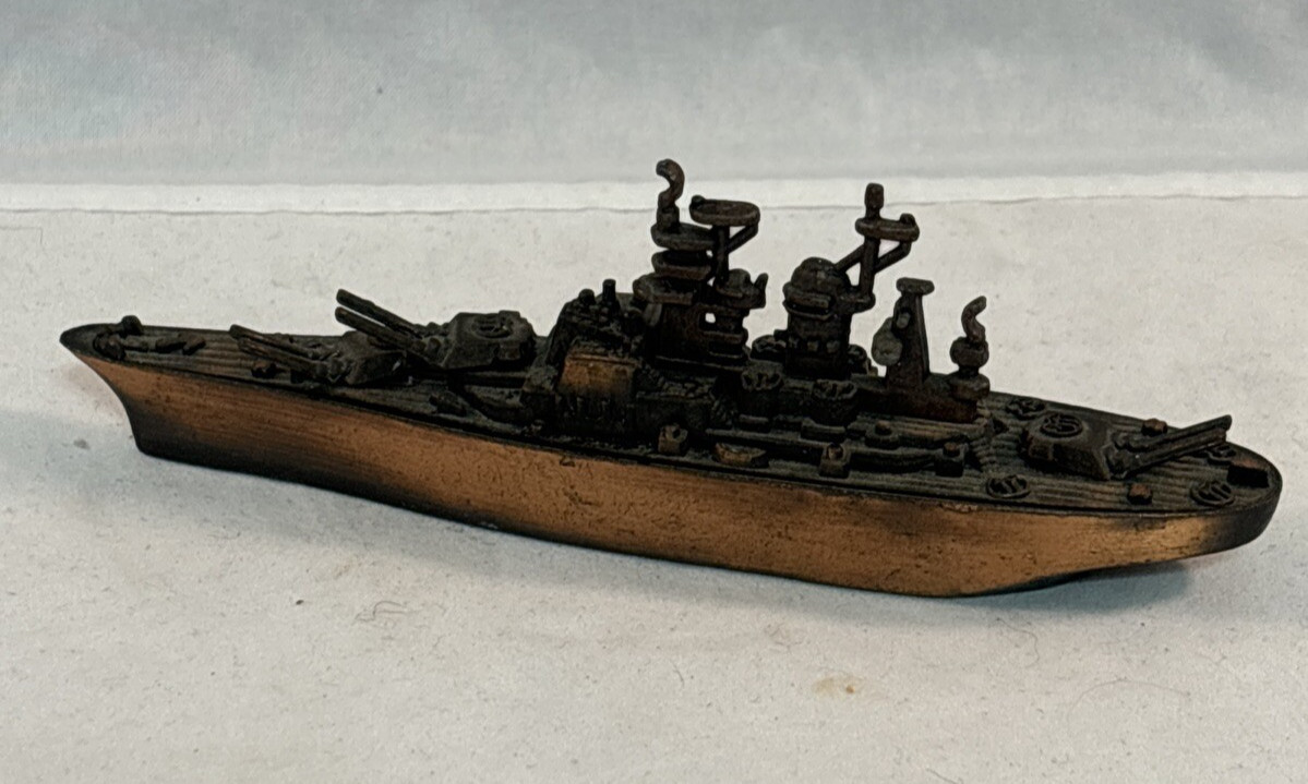 Battleship Die Cast Metal Collectible Pencil Sharpener Copper Look