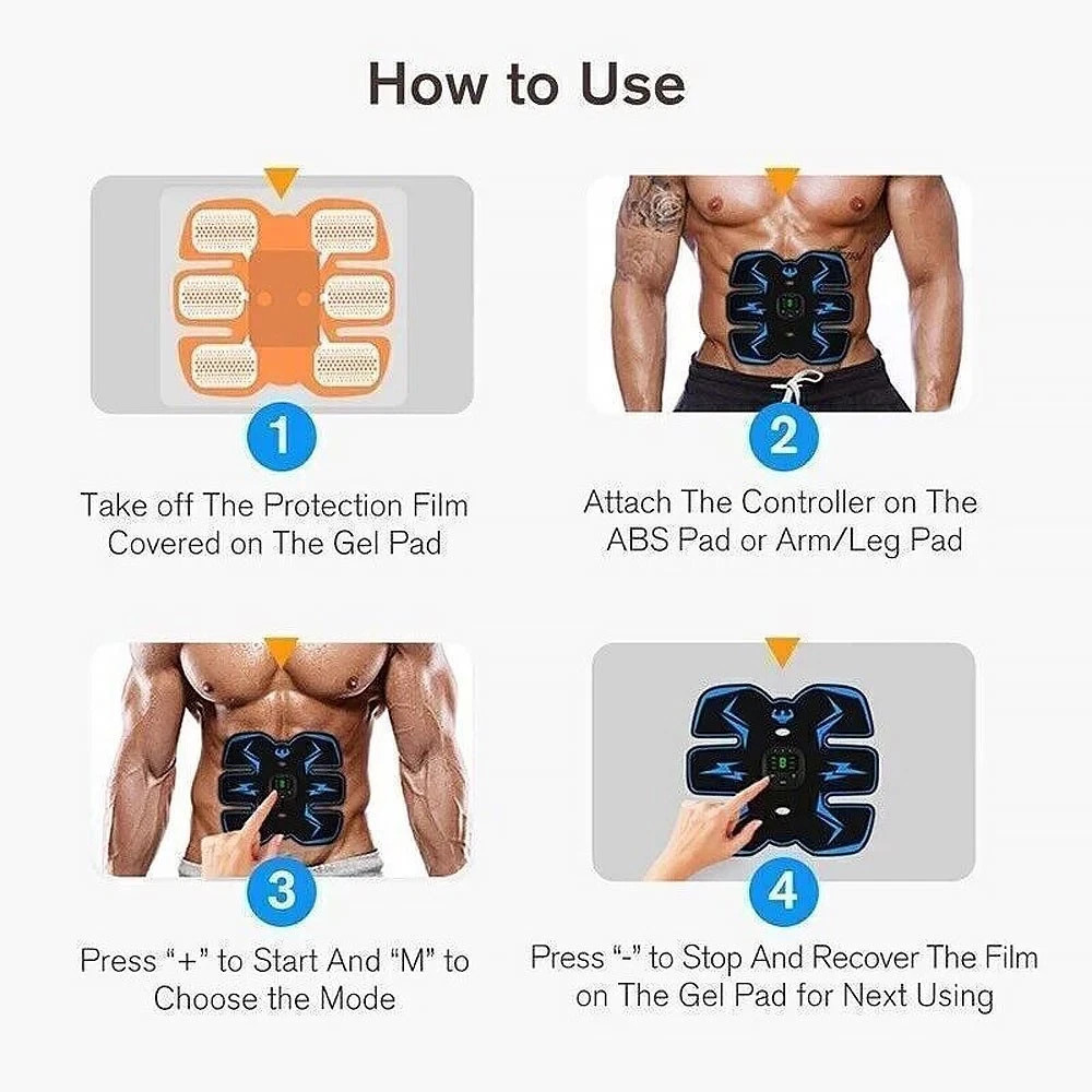 Abs Stimulator Muscle Toner, Ab Machine Trainer USB Rechargeable Gear
