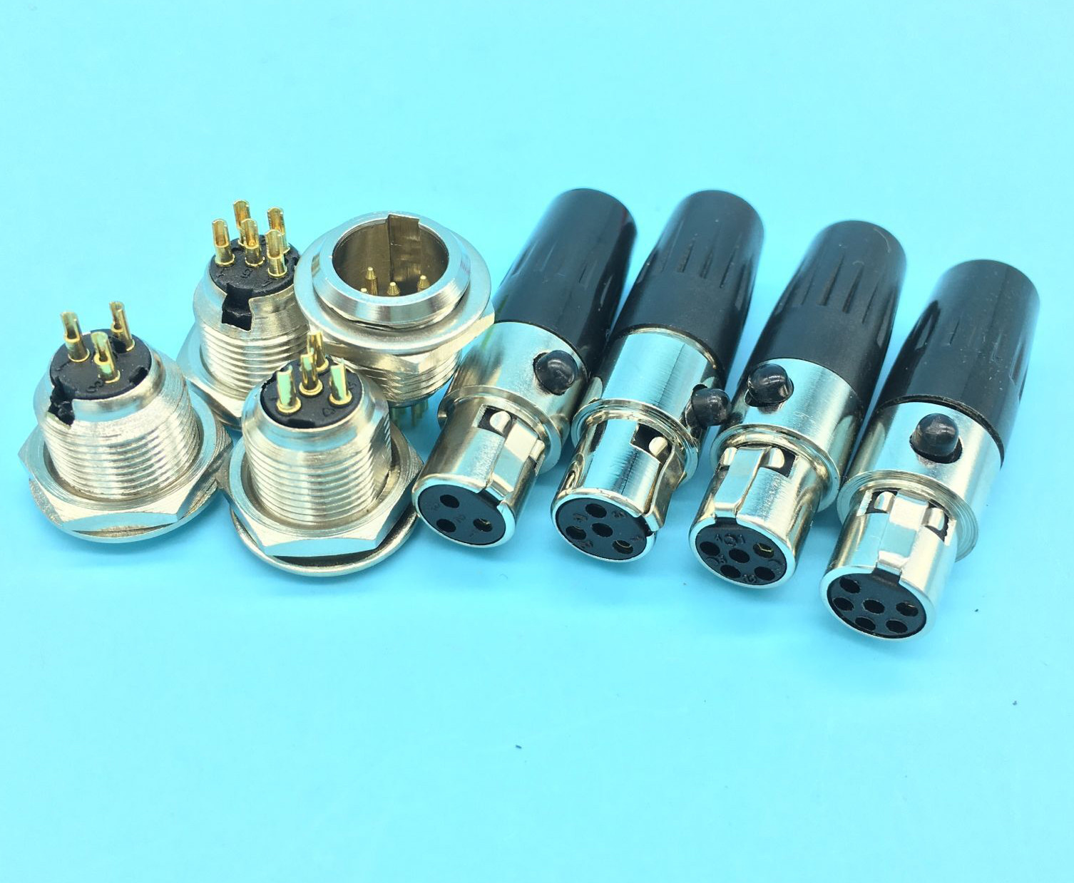 3pin 4pin 5pin 6pin Mini XLR Audio Microphone connector Male/female plug Adapter
