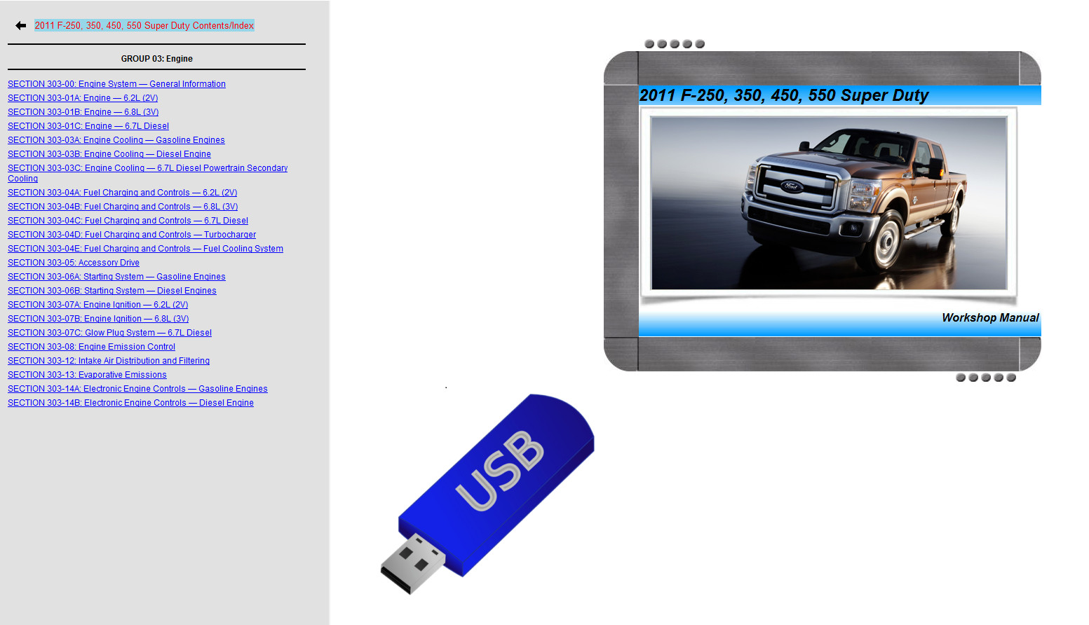 2011 2012 FORD F-250, F-350, F-450 SUPER DUTY FACTORY SERVICE REPAIR MANUAL USB