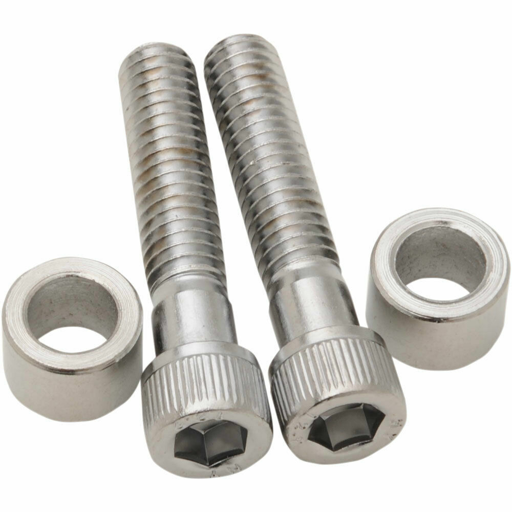 Drag Specialties Chrome Handlebar Clamp Screws w/ Spacers for 1999-19 Harleys