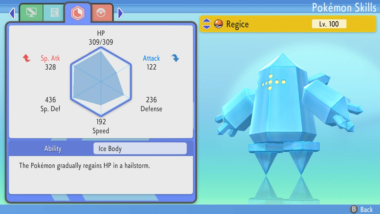 Shiny Regice 6IVs Pokemon BDSP