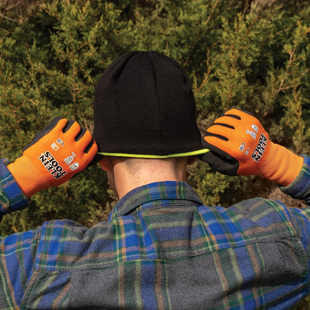 Klein Tools 60837 Winter Knit Dipped Gloves, Cut Level A1, Touchscreen, X-Large