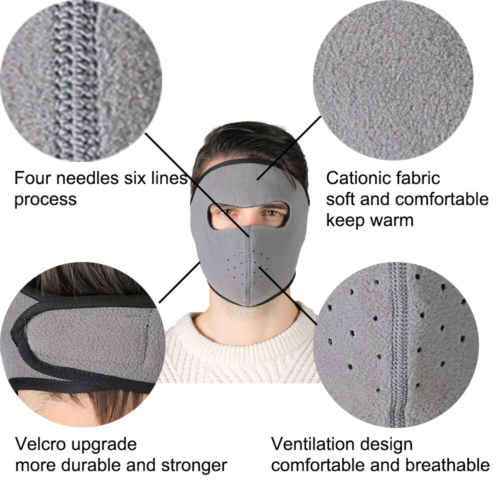 Winter Warm Fleece Motorcycle Face Mask Balaclava Breathable Windproof Ski Mask