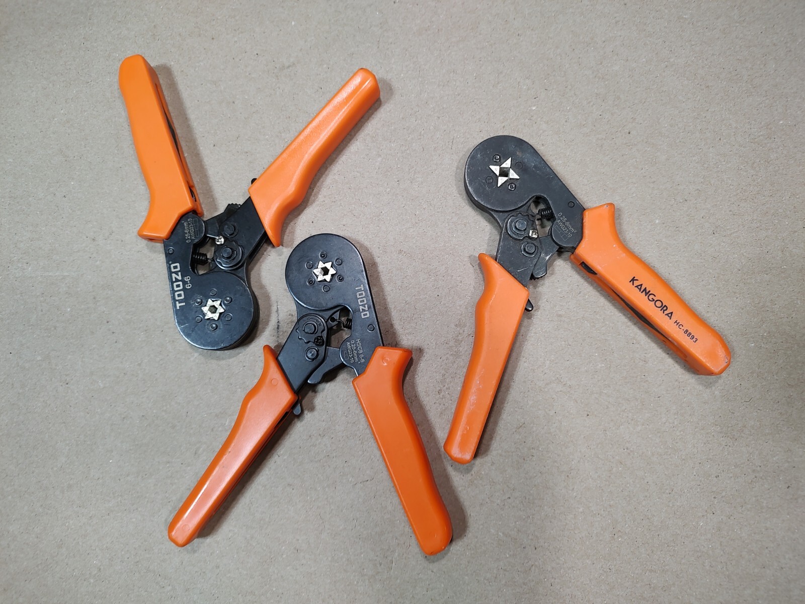 Lot.of 3, TOOZO Tubular Terminal Crimping Pliers HSC8 6-4/6-6 & HC-8893
