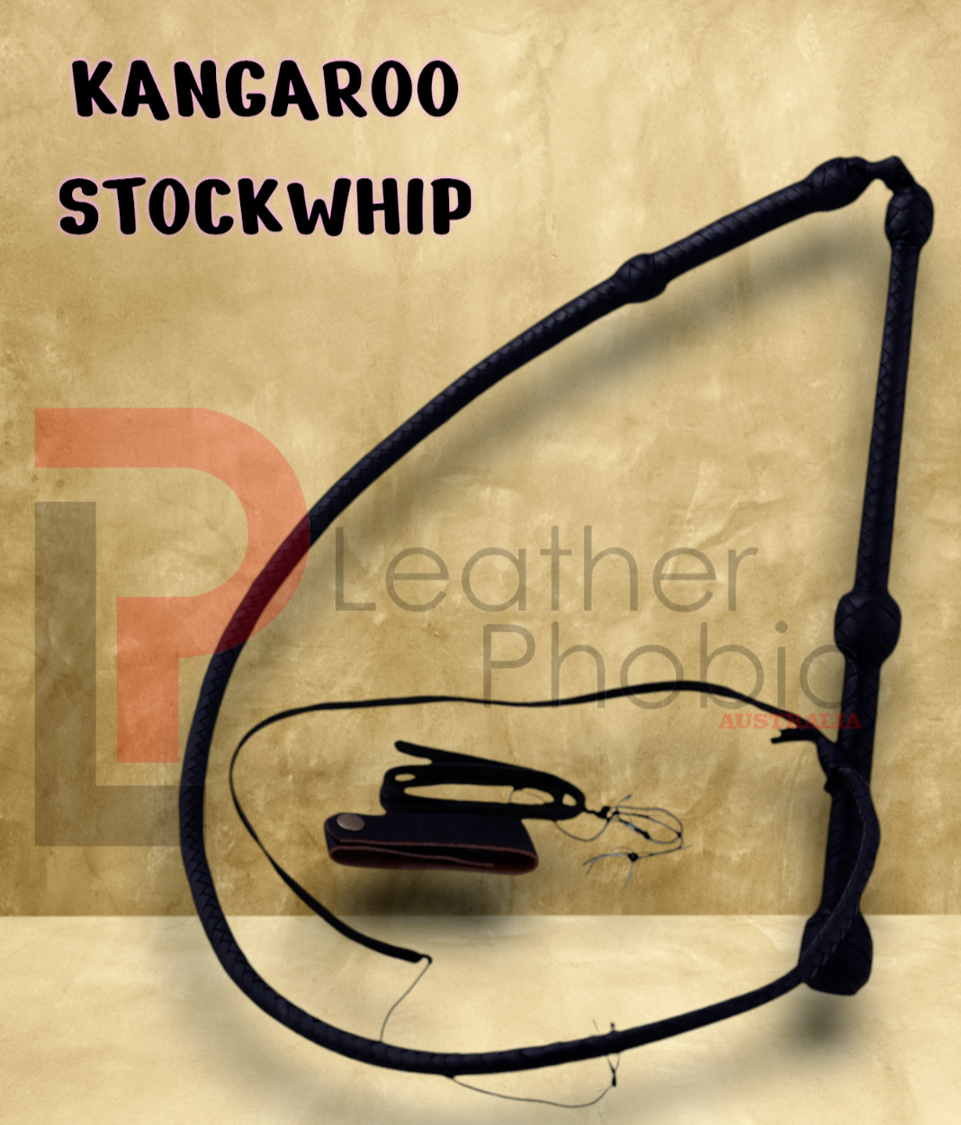 Genuine Stockwhip kangaroo hide Leather,Heavy Duty 5.5 Ft Stock whip, 12 Plaited