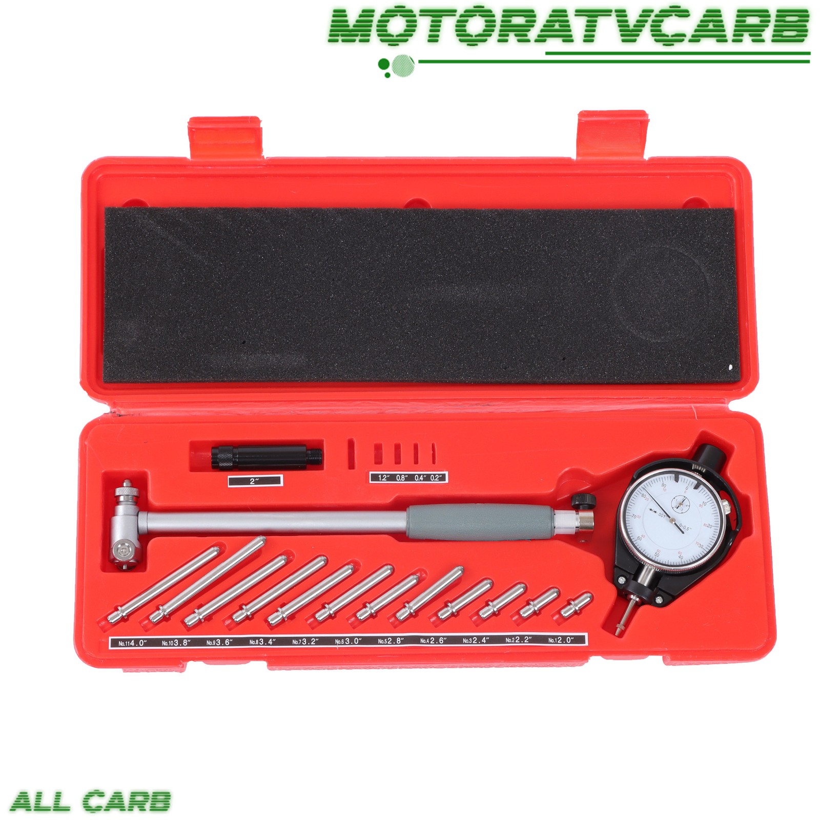 ALL-CARB Dial Bore Gauge 2"-6" Engine Cylinder Measurement Gage Tool Kit 0.001"