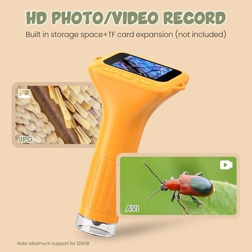 1000X Portable Handheld Digital Microscope for Kids with HD2.0 IPS Screen |...