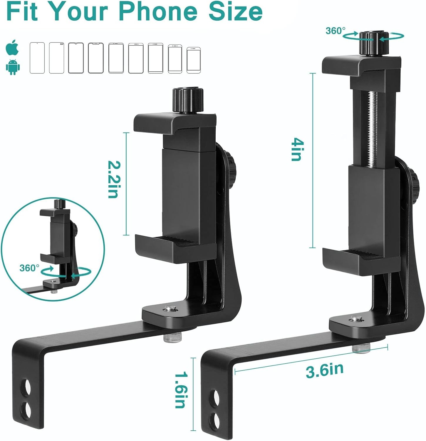 Universal Cell Phone Holder Mount 360° Smartphone Compound Bow Adapter for Smart