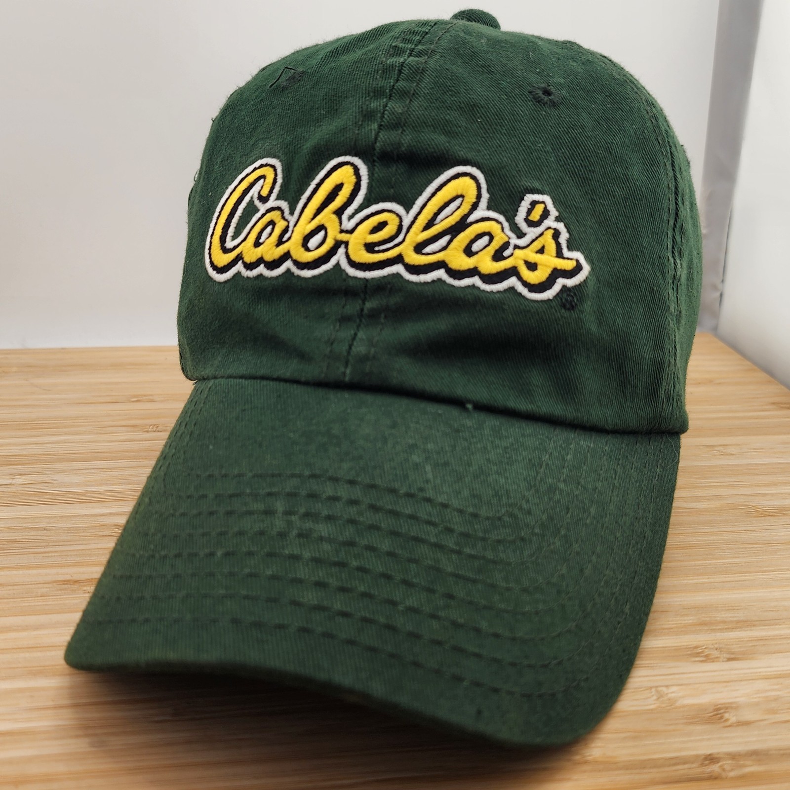 Cabela's Hat, Green, Cabelas Script Dap Cap, Unstructured, Cotton, Strapback