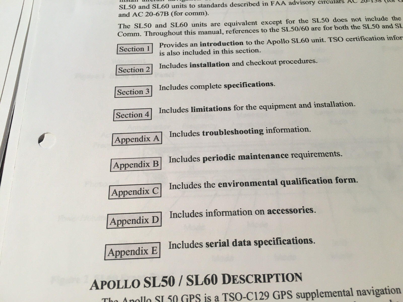 Apollo SL50 and SL60 GPS/Com Install Manual