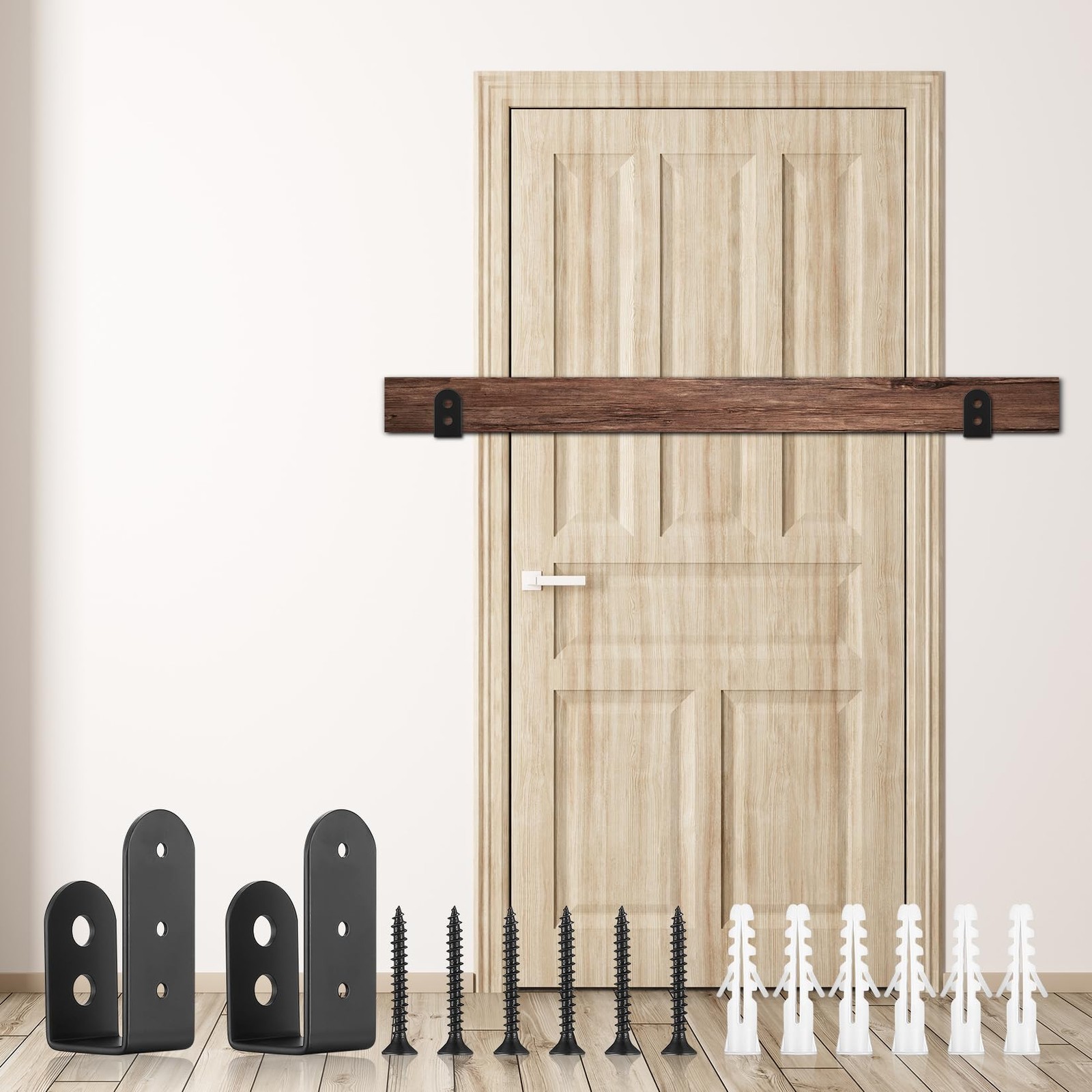 2x4 Door Barricade Brackets, 2 Pcs Security 3.94x1.89x1.57", Round Edge