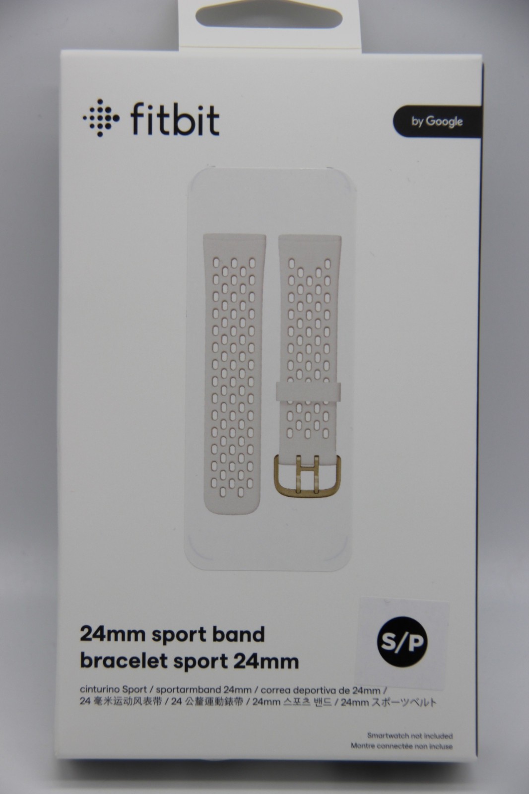Fitbit Versa 3, Versa 4, Sense, Sense 2 Sport Band - White / Gold - Small