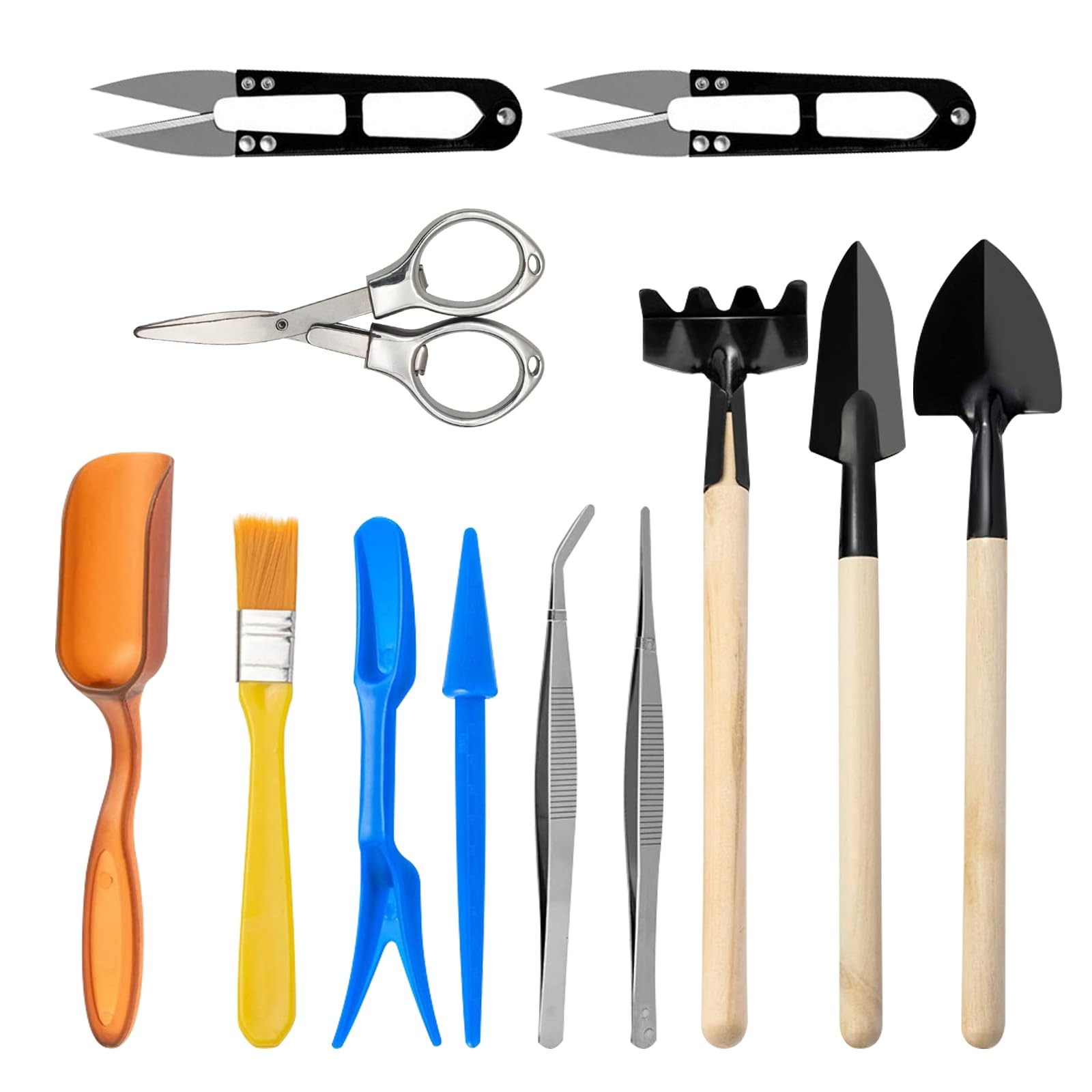 Andiker Mini Garden Tool Set, 12pcs Portable Gardening Hand Tools Blue