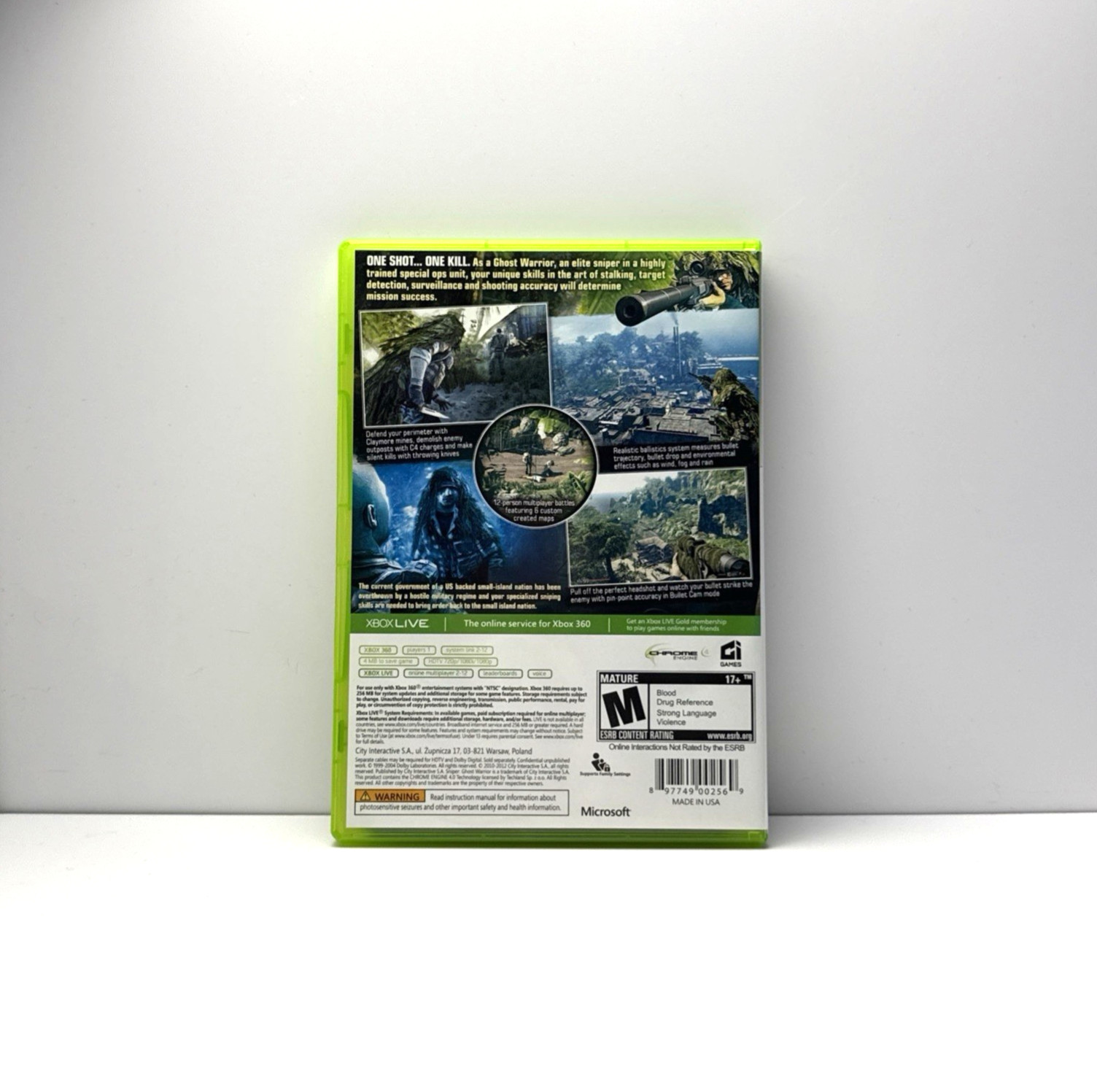 Sniper: Ghost Warrior Microsoft Xbox 360 Case, Manual & Artwork Only No Game