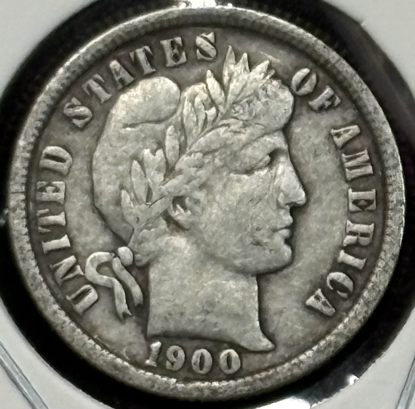 1900 O Barber Dime, 90% Silver, Fine, Semi Key Date, Extremely Low Mintage!
