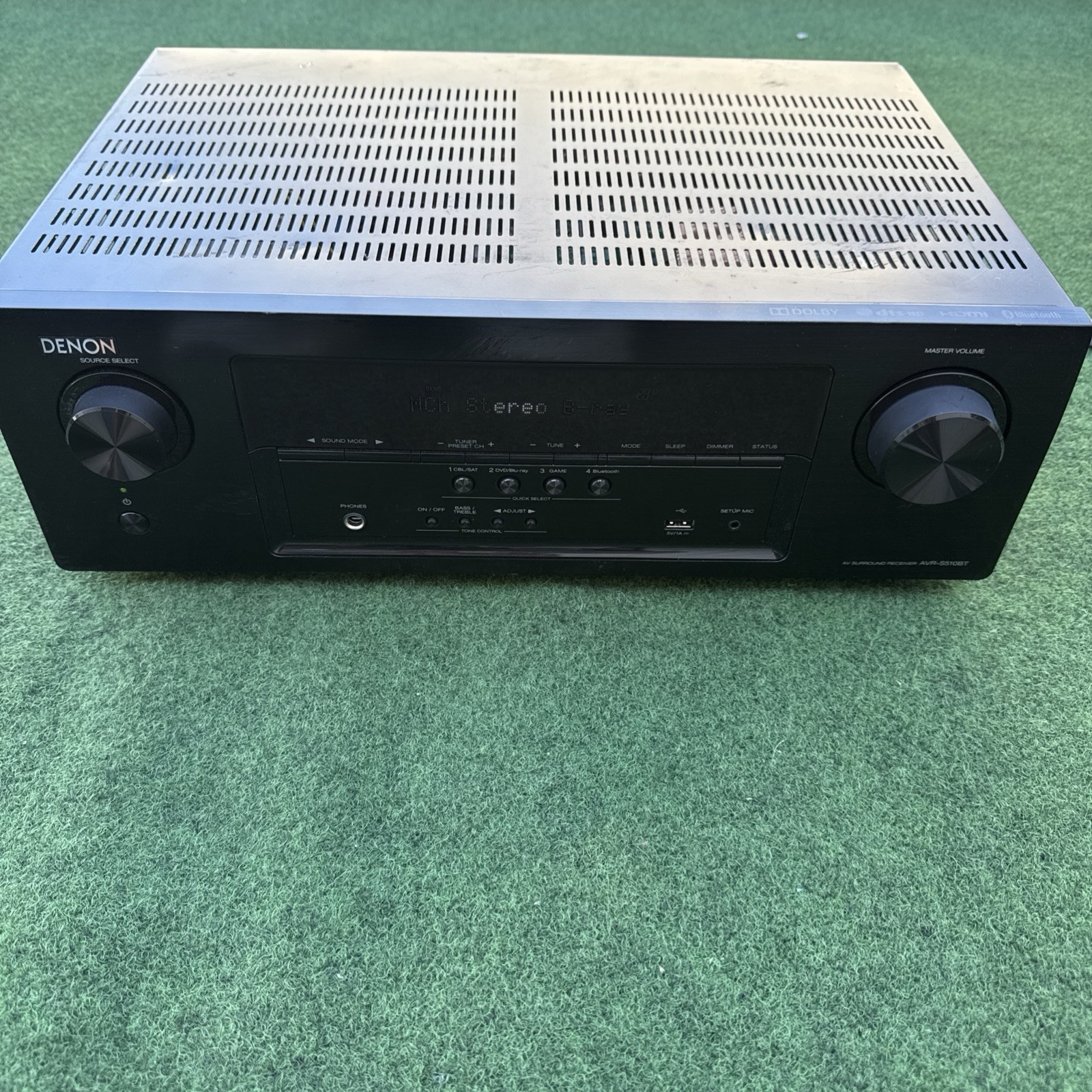 Denon AVR-S510BT 5.2 Ch Home Theater Receiver 4K Ultra HD Bluetooth - No Remote