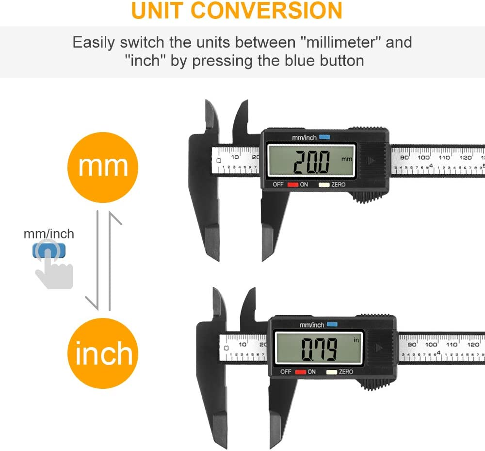 Calibre Digital Acero Inoxidable Calibrador Pie De Rey Con Pantalla LCD Yestuche