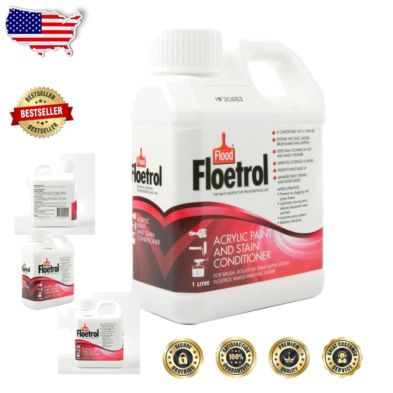 Floetrol Acrylic Paint Additive 1L - Australian Made, Superior Flow, Stain Co...