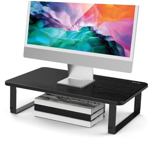 MS01 Monitor Stand Riser, Height Adjustable Laptop Stand, Computer Black