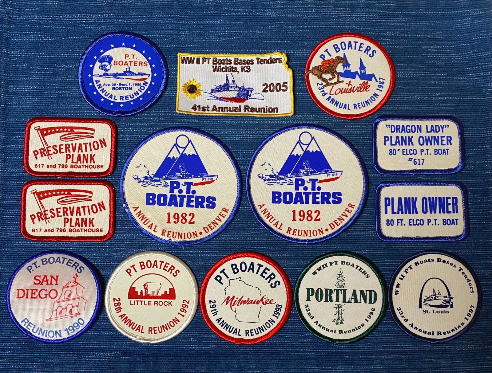 Vintage WWII PT Boats Bases Tenders Reunion Patch Lot Boaters NOS 58B