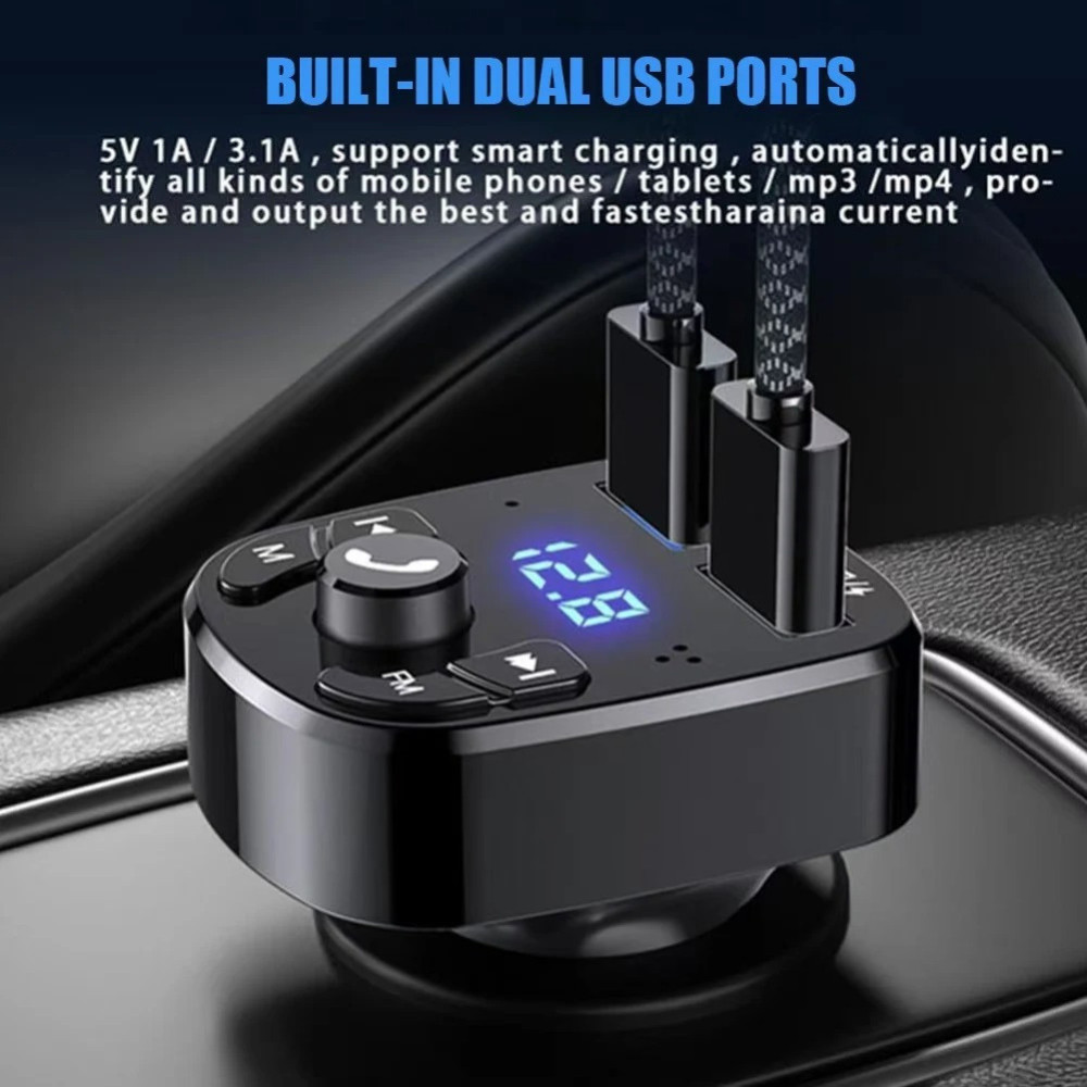 Wireless Car Bluetooth FM Transmitter MP3 Audio USB Charger Adapter Handsfree