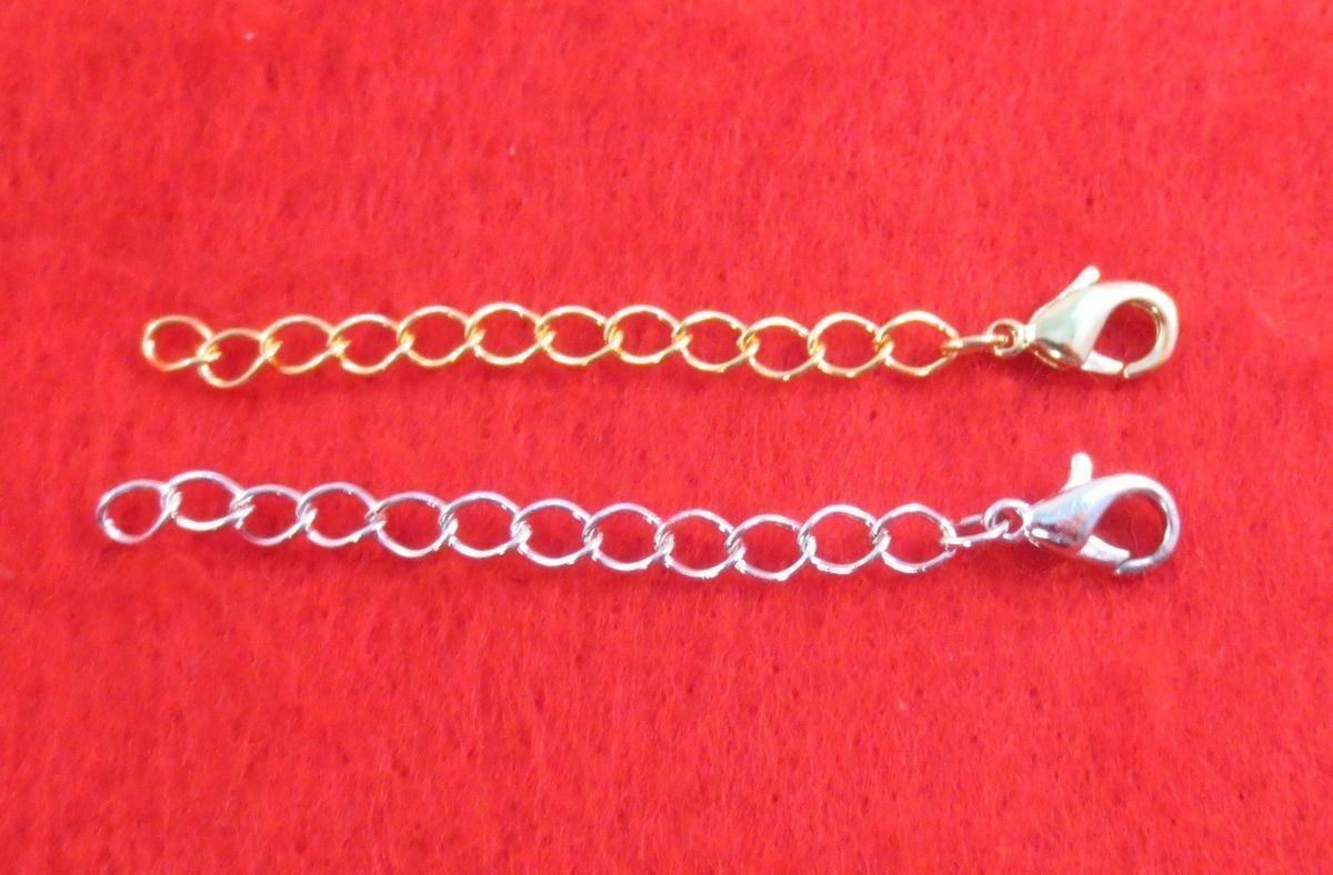 3 INCH 14KT GOLD & WHITE GOLD PLATED 4MM NECKLACE EXTENDER W/ LOBSTER CLAW SET