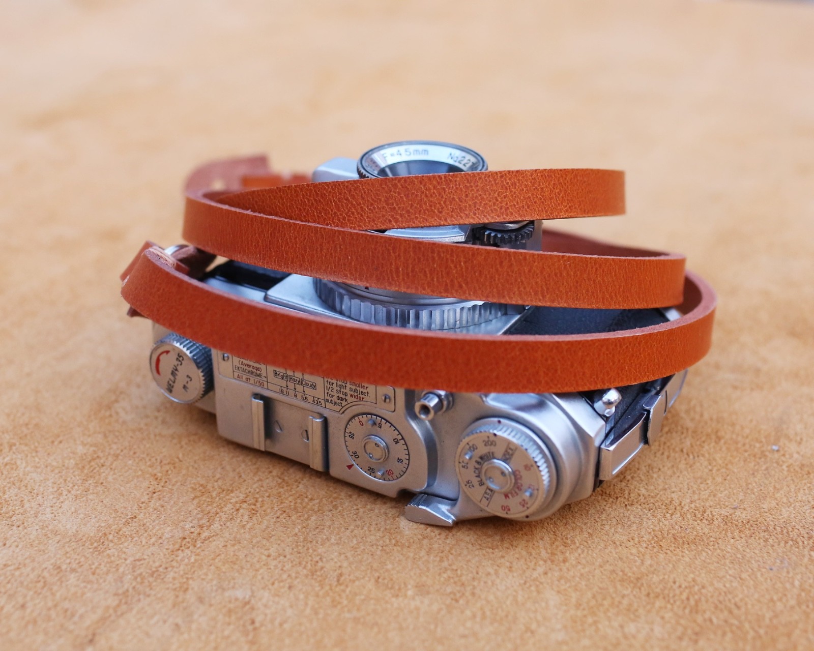 Windmup Rugged Brown: Artisan Hand-Stitched Leather camera strap