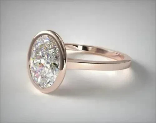 Round Cut Lab-Created 1.40 Ct White Diamond Wedding Ring 14K Yellow Gold FN