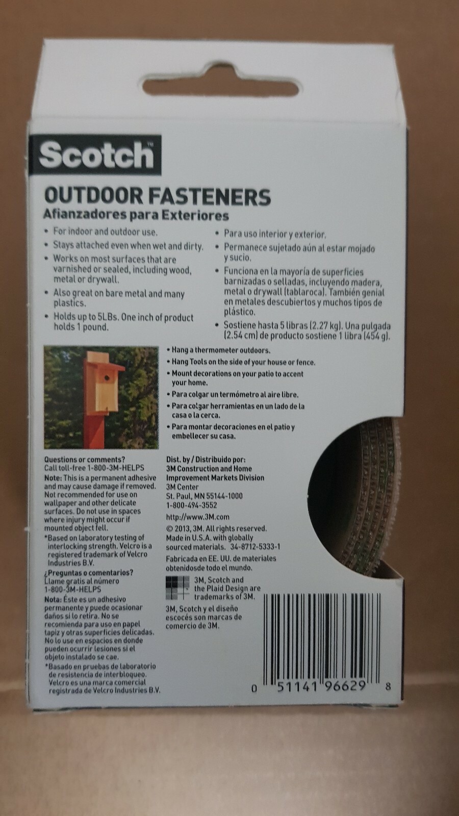 3M Scotch Super Duty Fasteners, 1"x4', Clear NEW