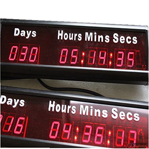 1-inch 9Digits LED Event Timer Countdown/up Clock with Days Hours Mins Secs