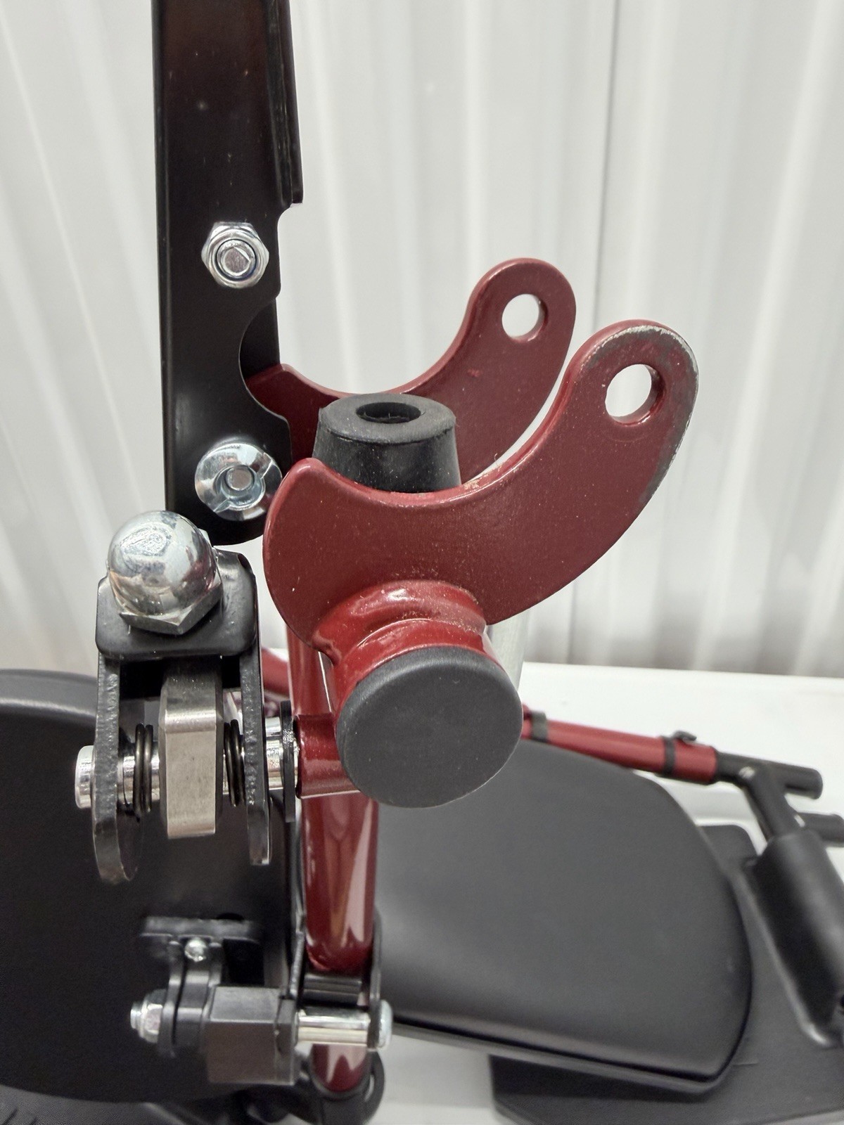 Red Wheelchair elevating Leg Rests w/Calf pad Non-Slip Footplates Compatible W/