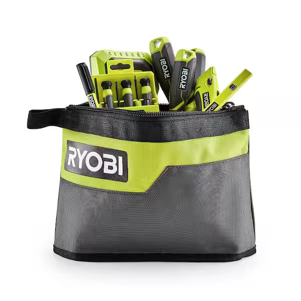 Ryobi Waterproof 12 In. Zipper Utility Pouch for Tools, Multi-Purpose Bag