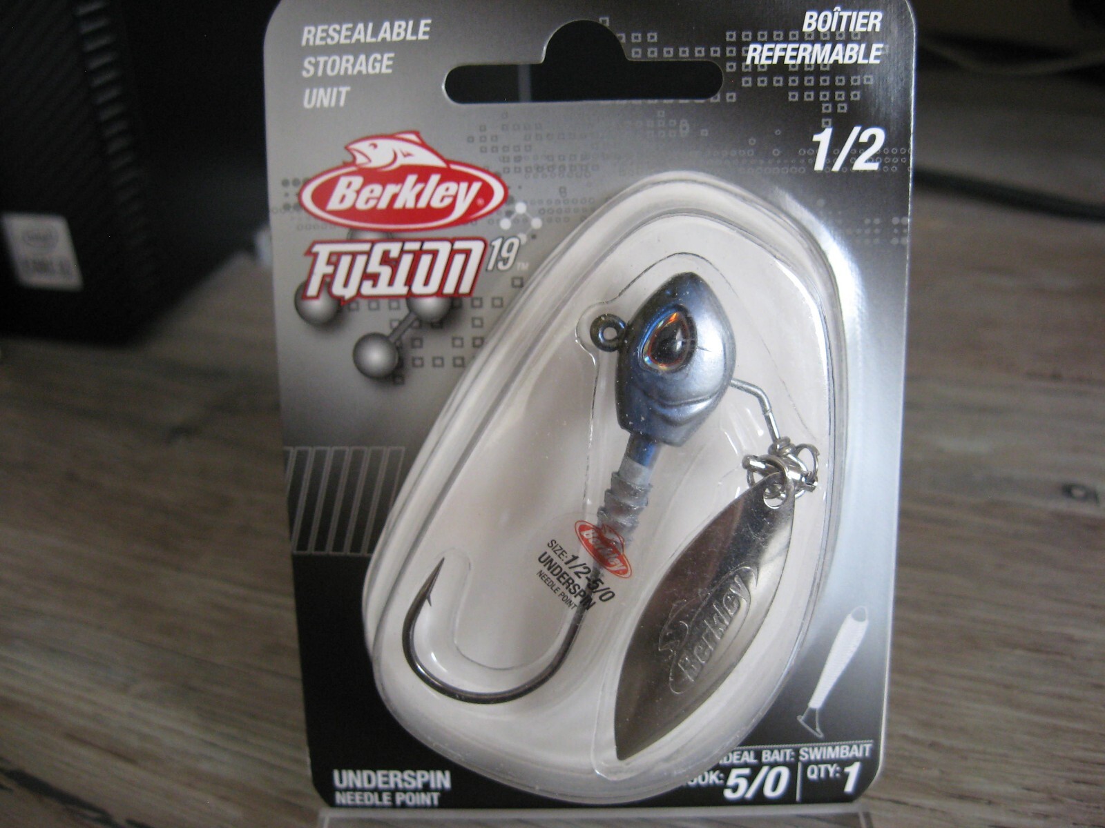 Berkley Fusion 1/2 Oz Underspin Swim Bait Jig Head 5/0 Fish Hook - Nat Herring