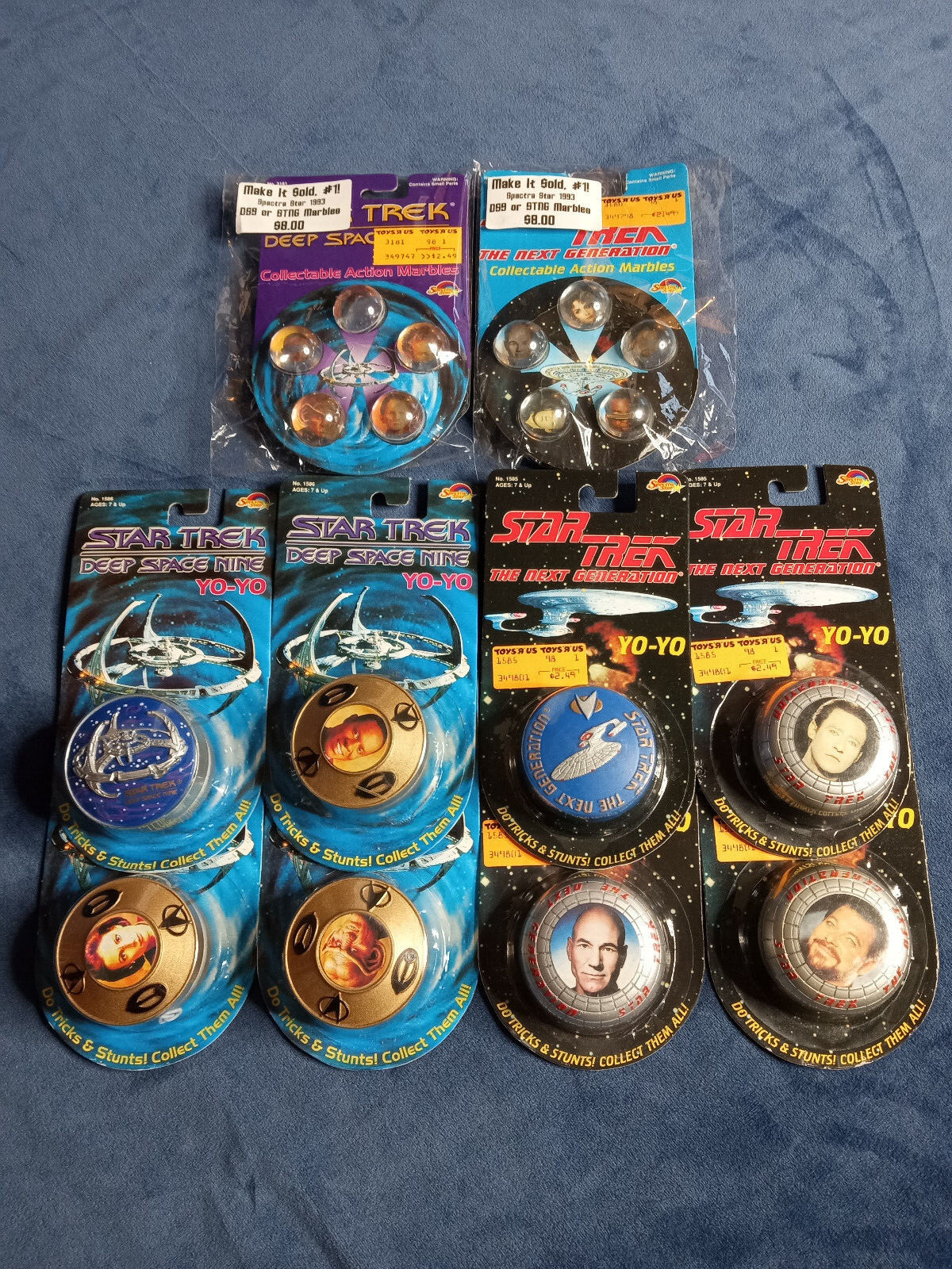 Spectra Star 1993 STNG or DS9 character Yo-Yos or Marbles: Choose your Faves