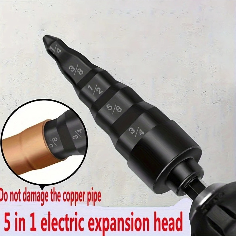 1pc Copper Pipe Expander Reamer Tool 1/4-3/4 Hex Shank HVAC - NEW