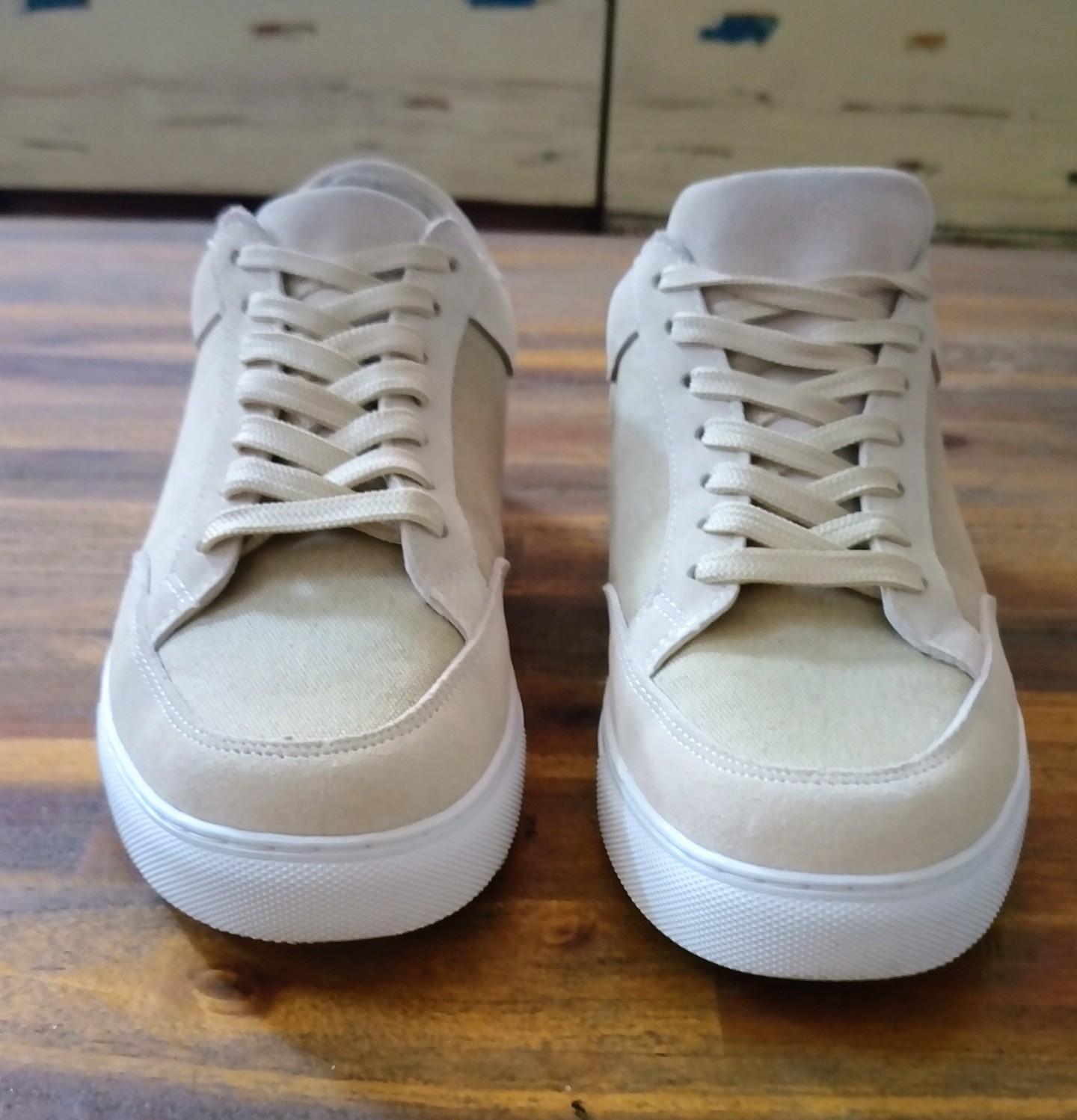 Calmino Lisbon Size 8 Mens Canvas Sneaker in Sand.