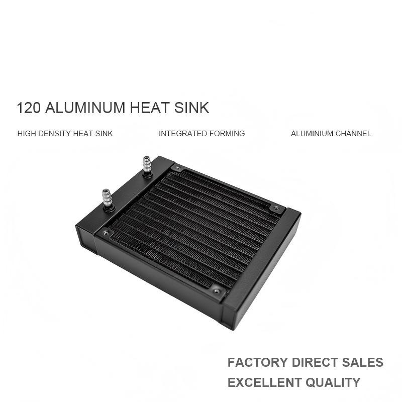 OCOCOO Black 120mm Aluminum Heatsink with N8 Fitting, DIY Computer Case