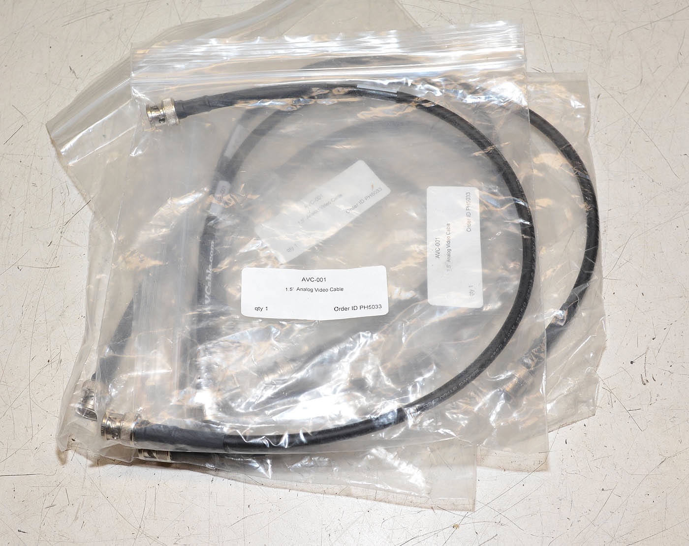(5) AVC-001 BNC Cables Digital Audio 18"  Cepco 75 Ohm NEW