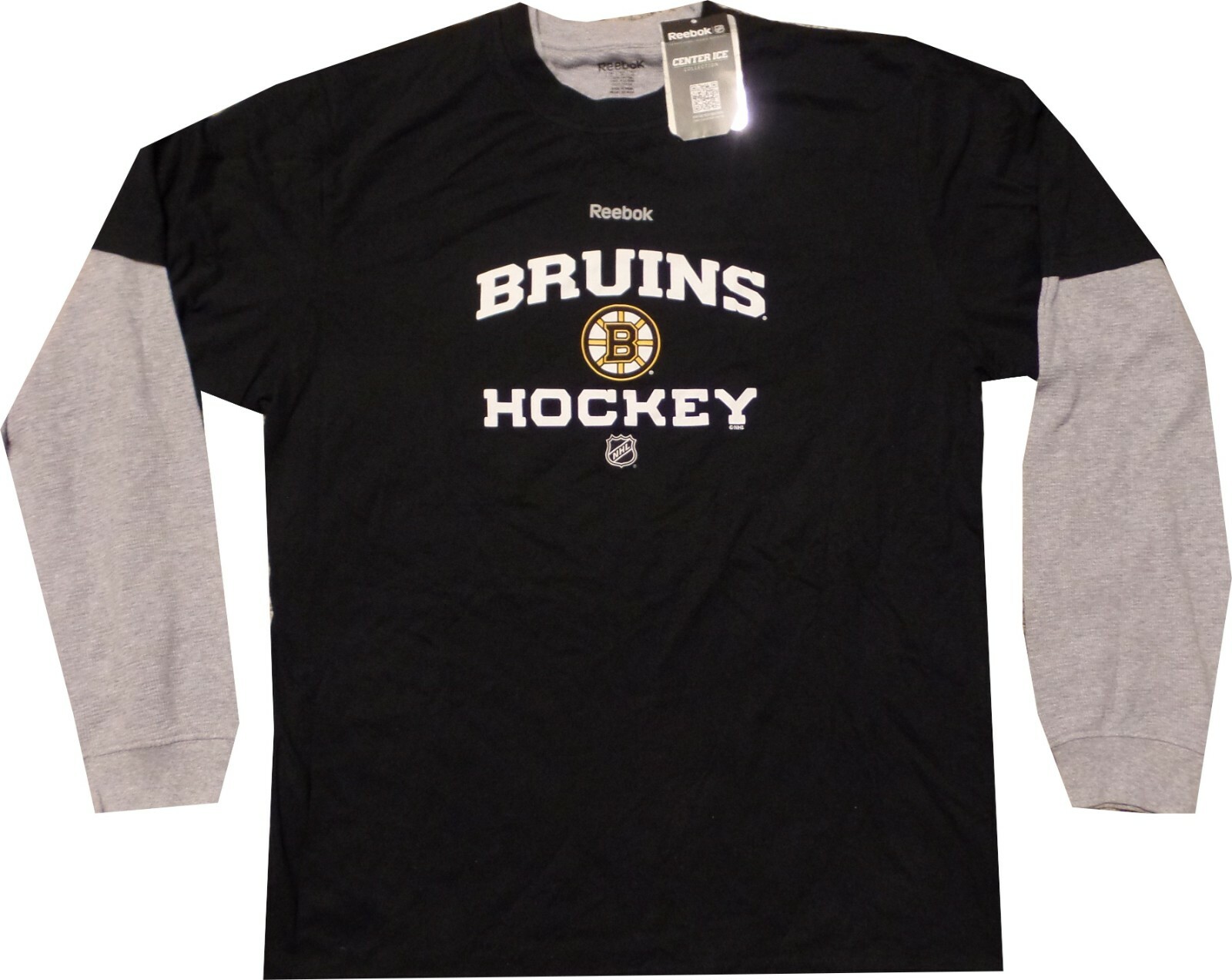 New tags Boston Bruins Reebok Split Long Sleeve T Shirt $30.00 Clearance! MEDIUM