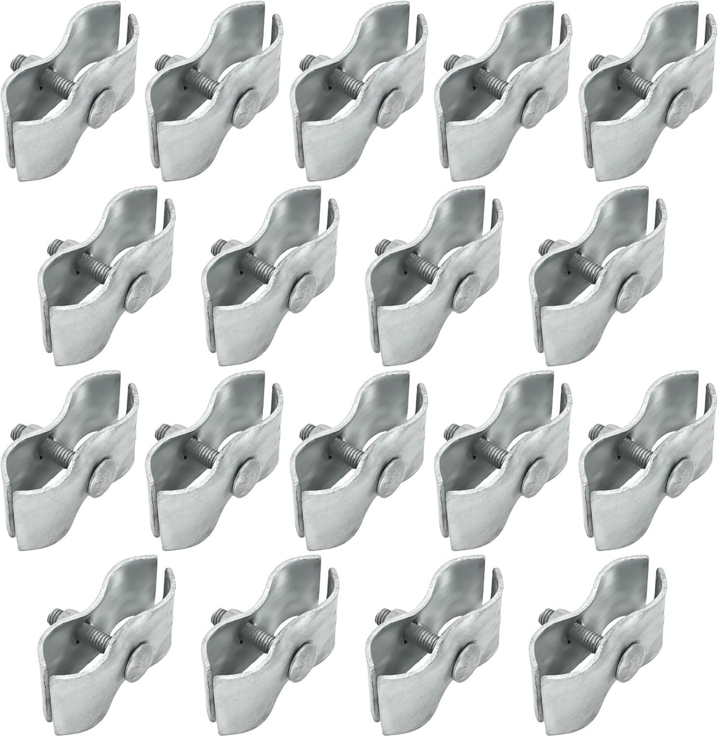 12 Set Chain Link Fence Parts 1-3/8" Dog Kennel Panel Clamps Silver