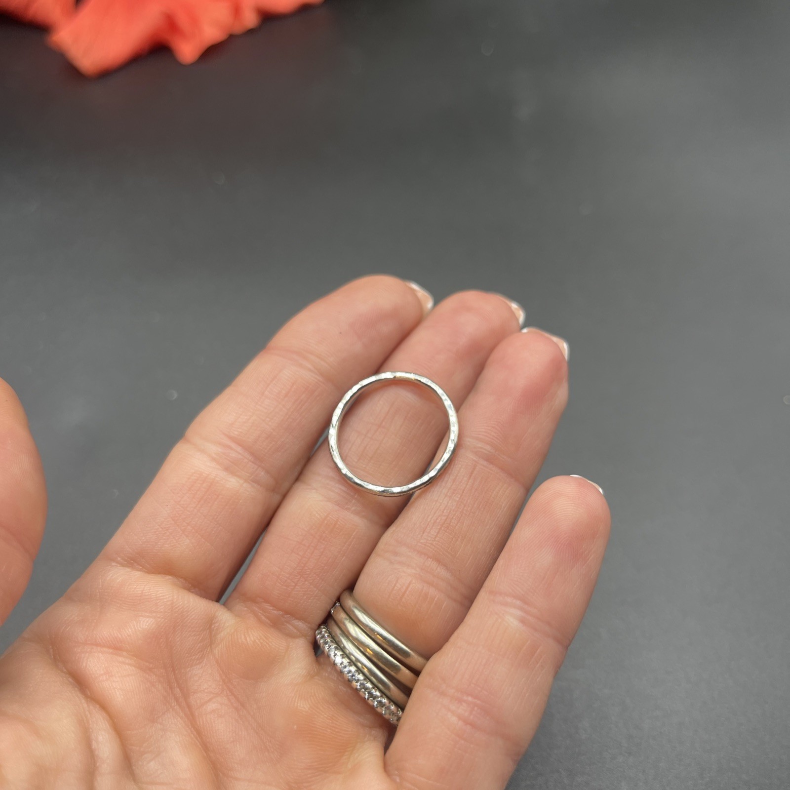 Stunning Unique Handmade 925 Sterling Silver Stackable Band Ring #B90