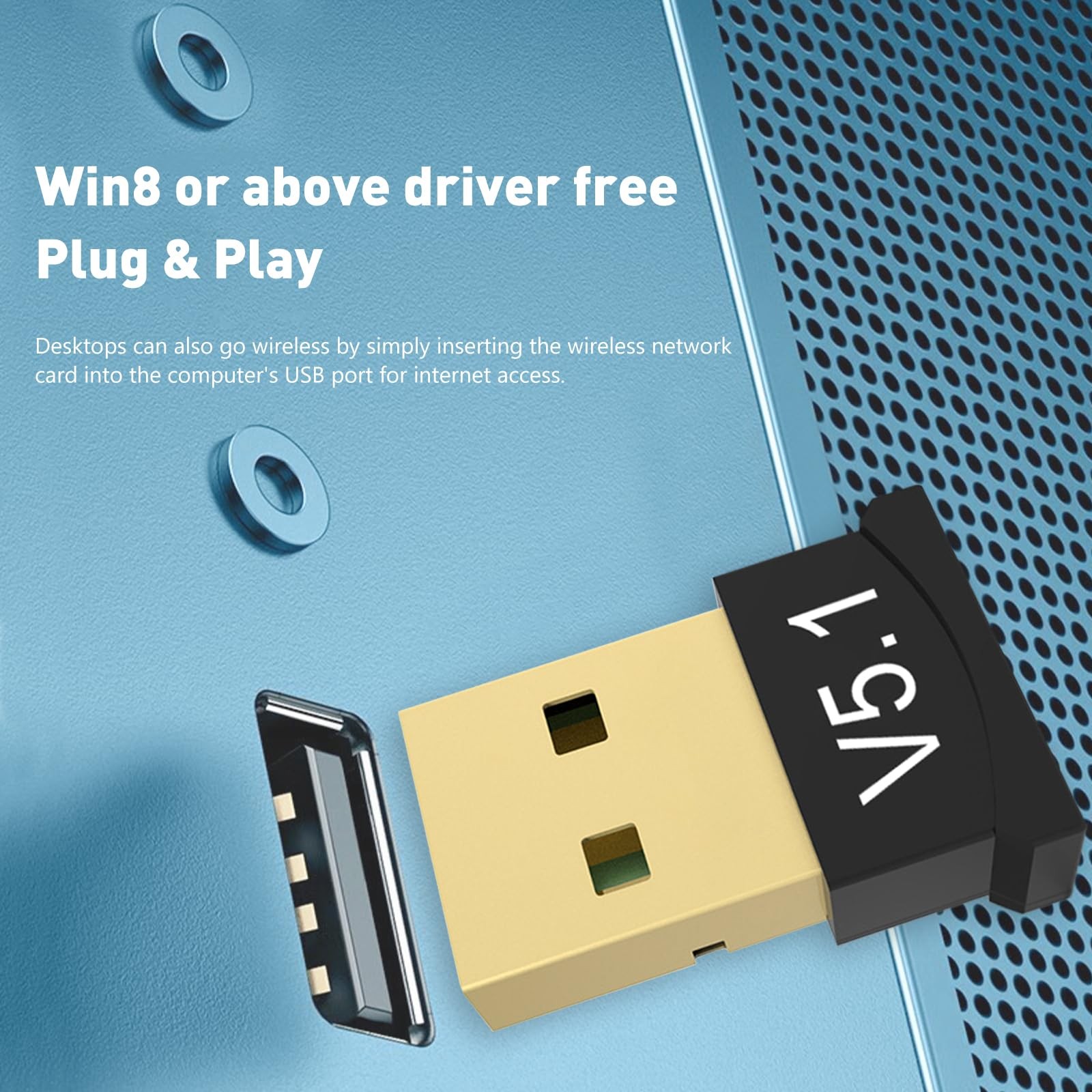 2 Pack Bluetooth 5.1 EDR USB Adapter for PC Receiver - 2Pack-BT5.1