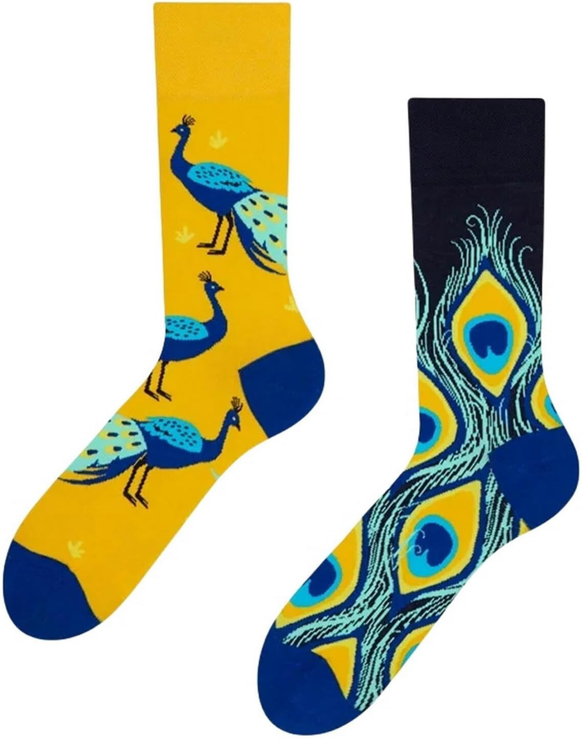 Indian Peafowl - Colorful Fashion ODD Socks, Unisex Crew Socks UK 5-10