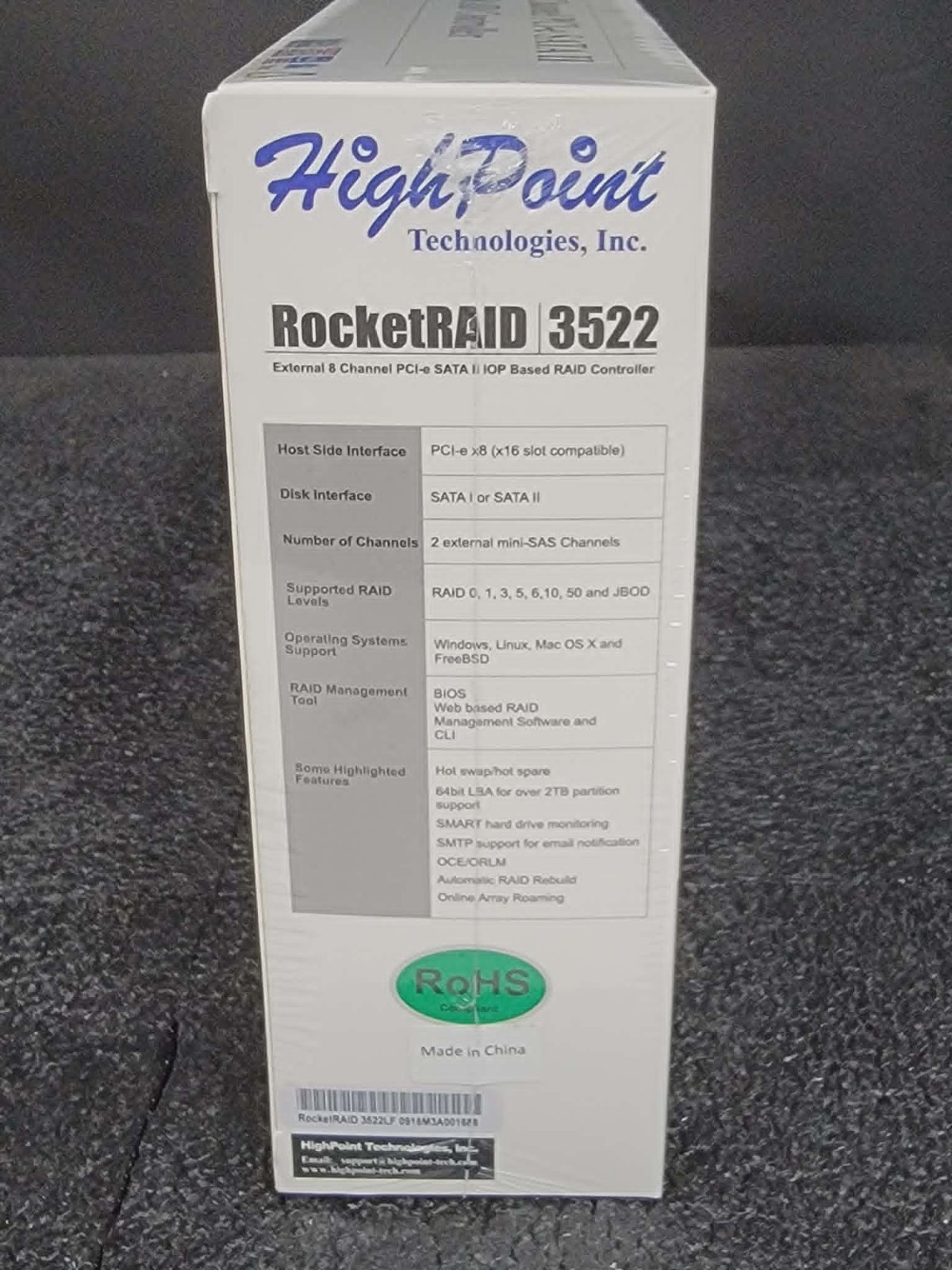 HighPoint RocketRAID 3522 External 8 Channel PCI-e SATA II IOP RAID Controller