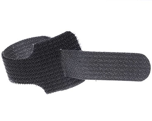 8" Black Hook and Loop Cable Ties - (pack of 10)